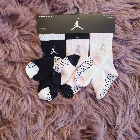 Nike Jordan Baby Socks - 6 Pairs - Pink & Purple - Picture 3 of 7